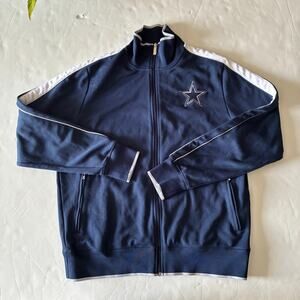 002 - NIKE ON FIELD ATHLETIC DALLAS COWBOYS NFL FOOTBALL ZIP UP JACKET
